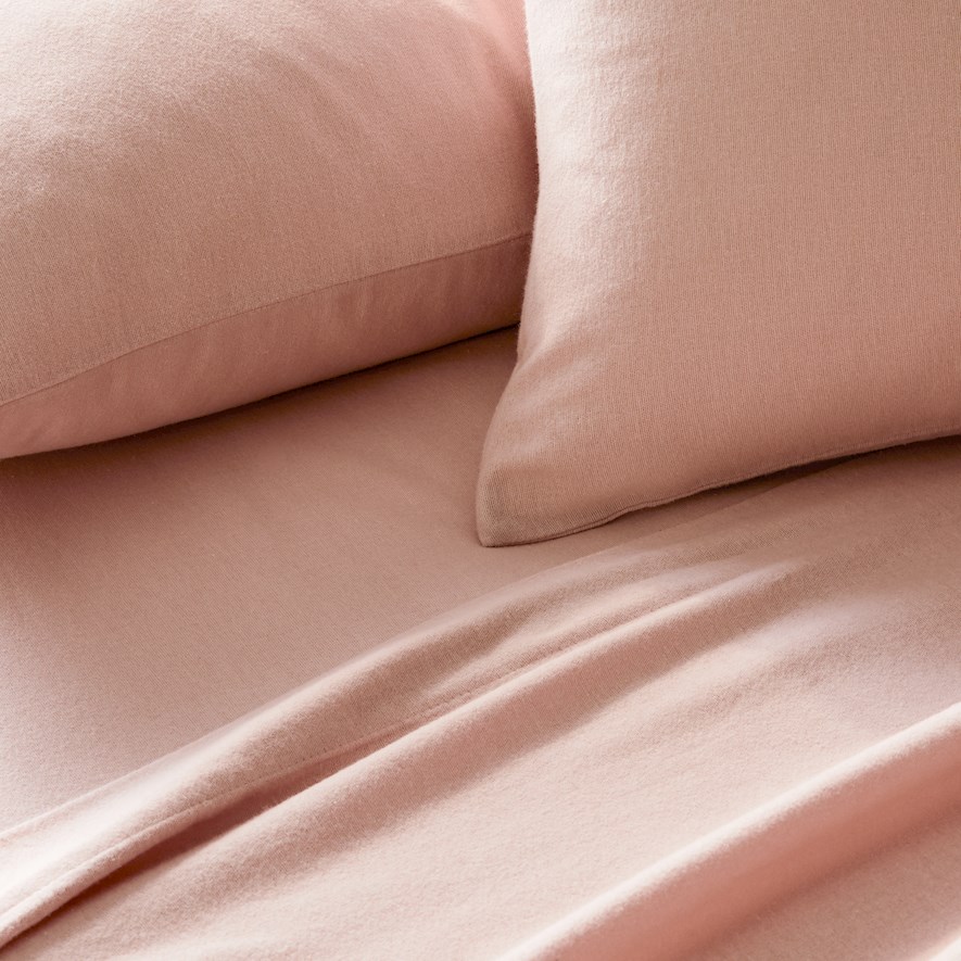 Metro Plain Dyed Pink Flannelette Sheet Set Adairs