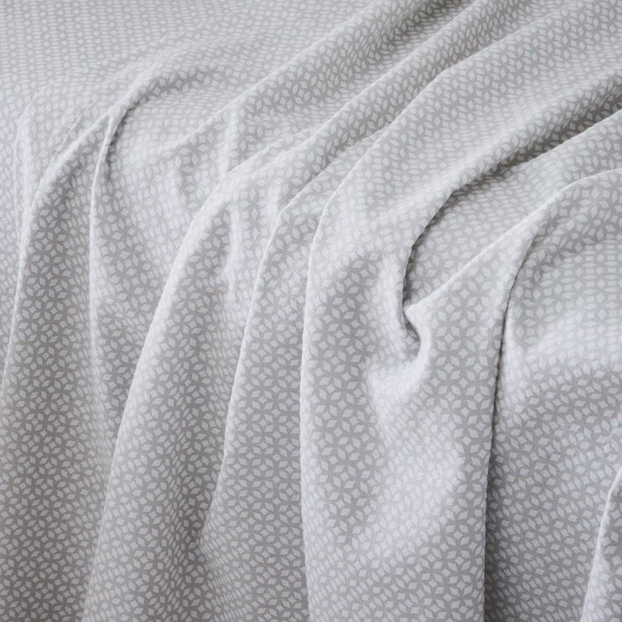 Metro Printed Flannelette Silver Moroccan Sheet Set Adairs