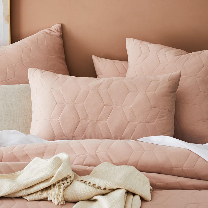 Jax Nude Pink Quilted Jersey Quilt Cover Set Adairs