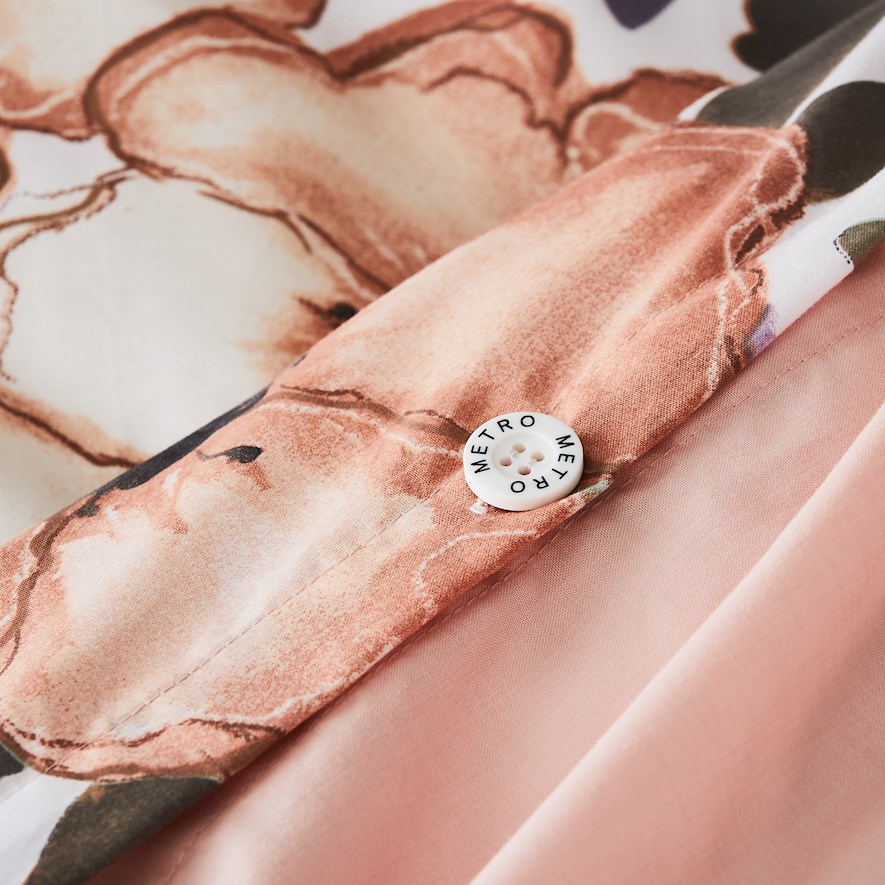 Peony Apricot Quilt Cover Set Adairs