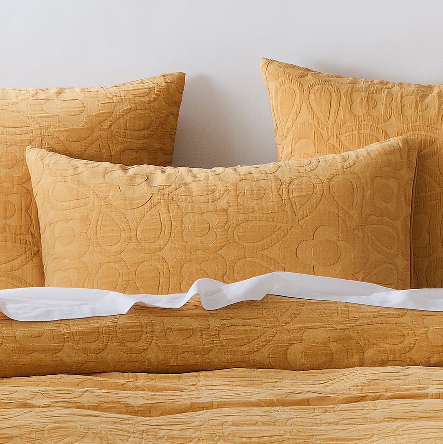 Josie Matelasse Mustard Pillowcase Adairs