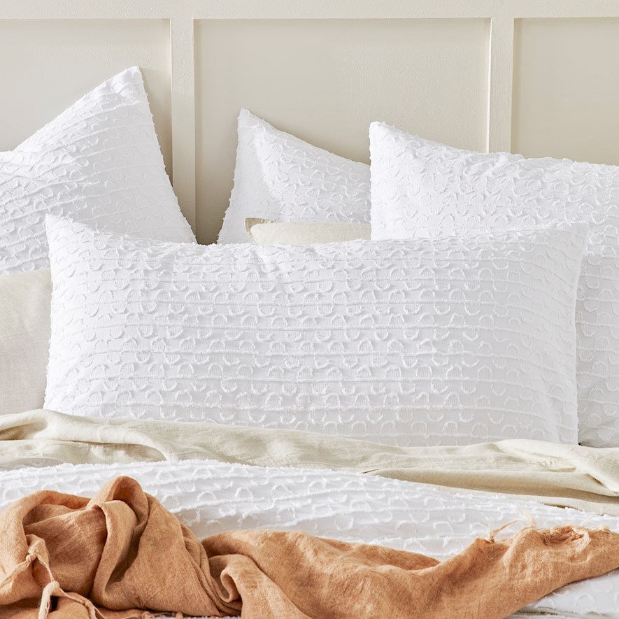 Miley Jacquard White Pillowcase Adairs
