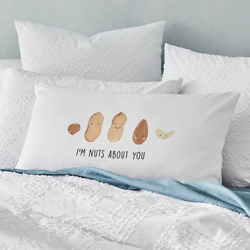 Nuts About You Text Pillowcase