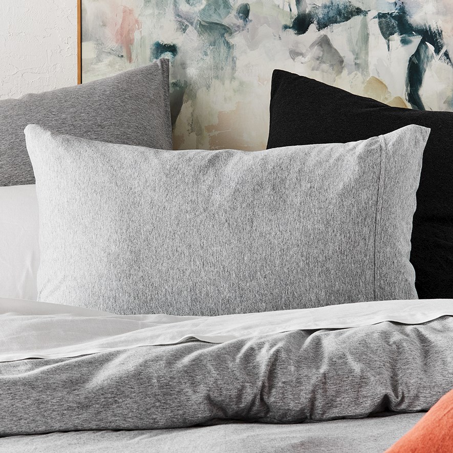 Ultra Soft Jersey Grey Marble Pillowcase Adairs