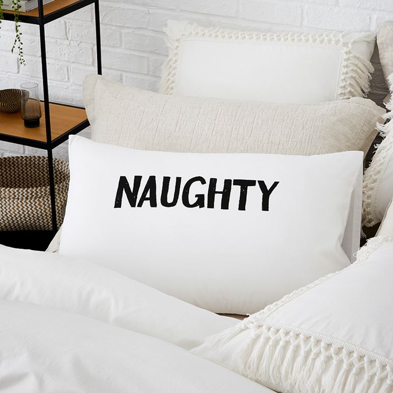 Christmas Text Pillowcase Naughty or Nice