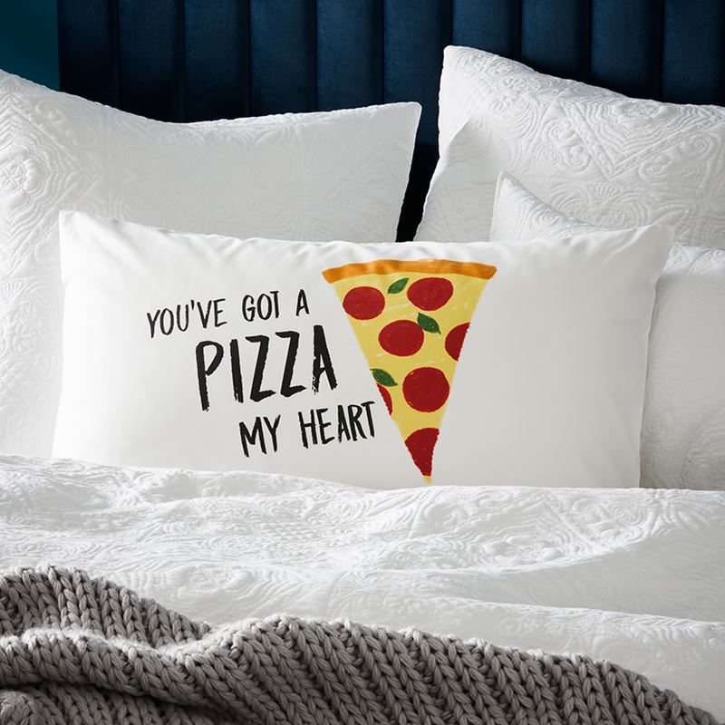Pizza My Heart Text Pillowcase