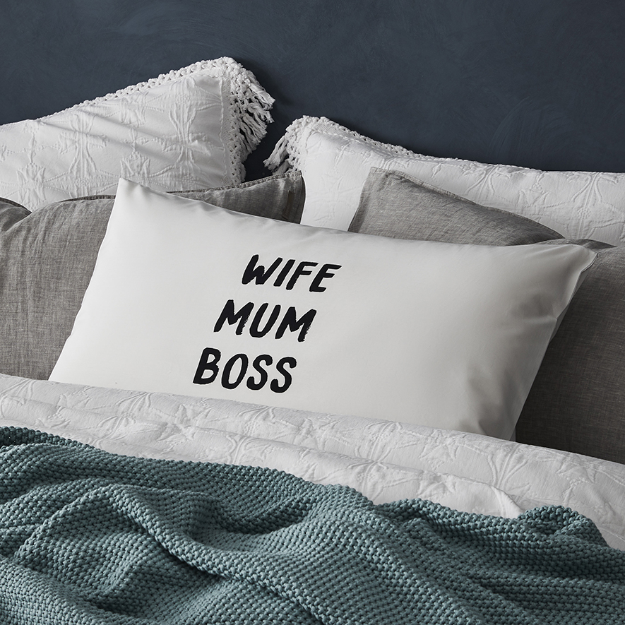 Text Pillowcase Std P/Case White Mumma Needs A Nap Ea. Adairs