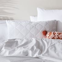 Stonewashed Cotton White Quilted Pillowcase