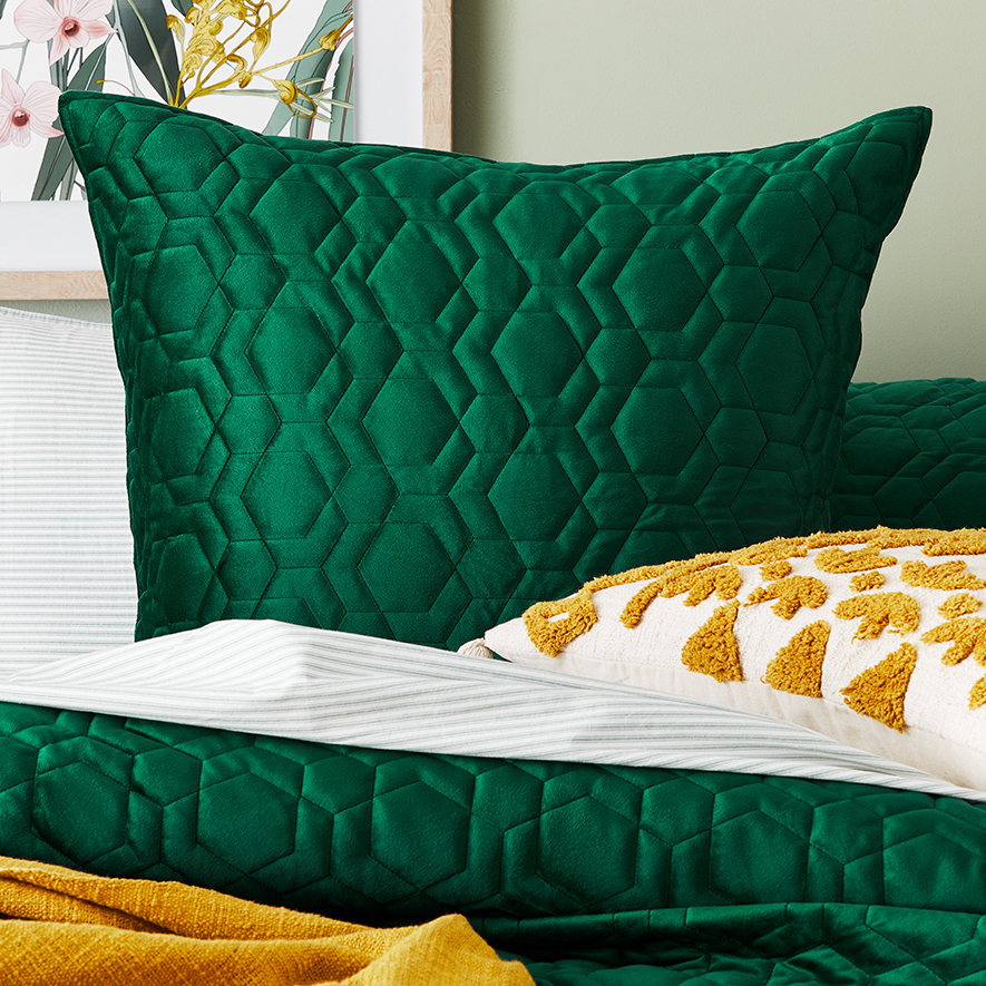 Green velvet european pillowcase deals