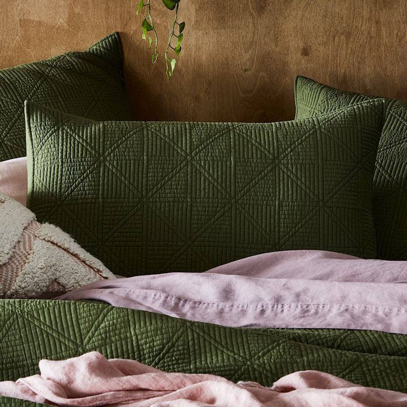 Prism Quilted Olive Pillowcase