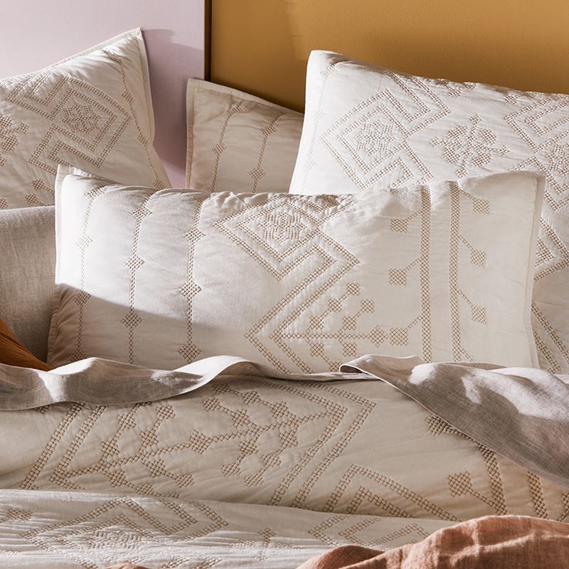 Aries Quilted Vanilla Pillowcase