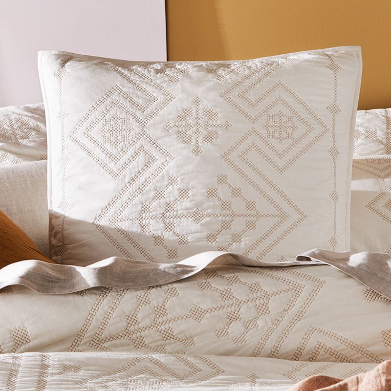 Aries Quilted Vanilla Pillowcase