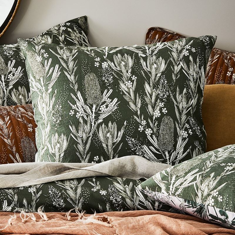 Native Floral Green Pillowcase