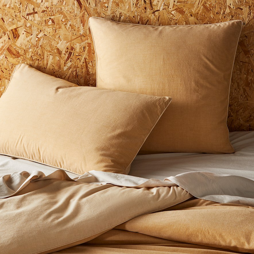Organic Cotton Chambray Mustard Pillowcase Adairs