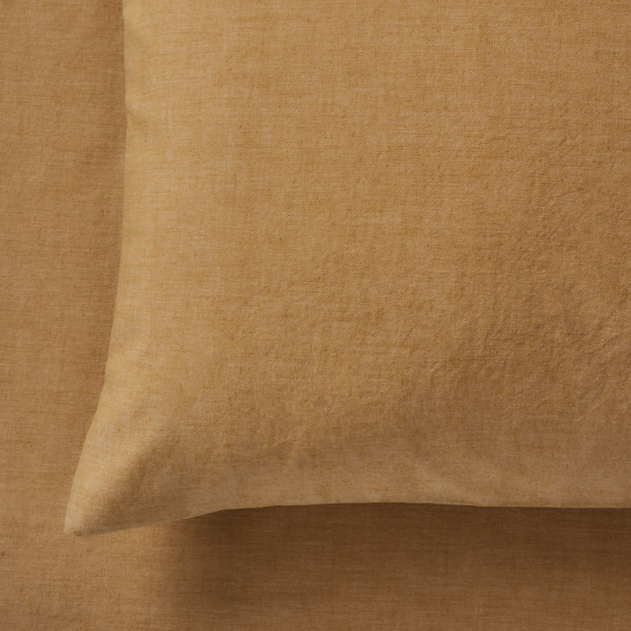 Organic Cotton Chambray Mustard Pillowcase Adairs