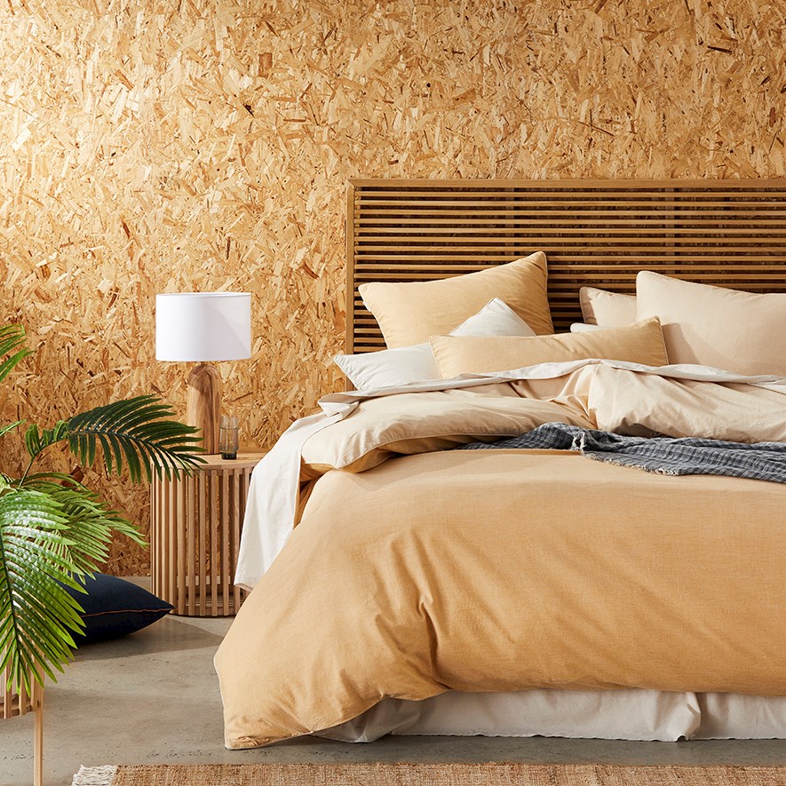 Organic Cotton Chambray Mustard Pillowcase Adairs