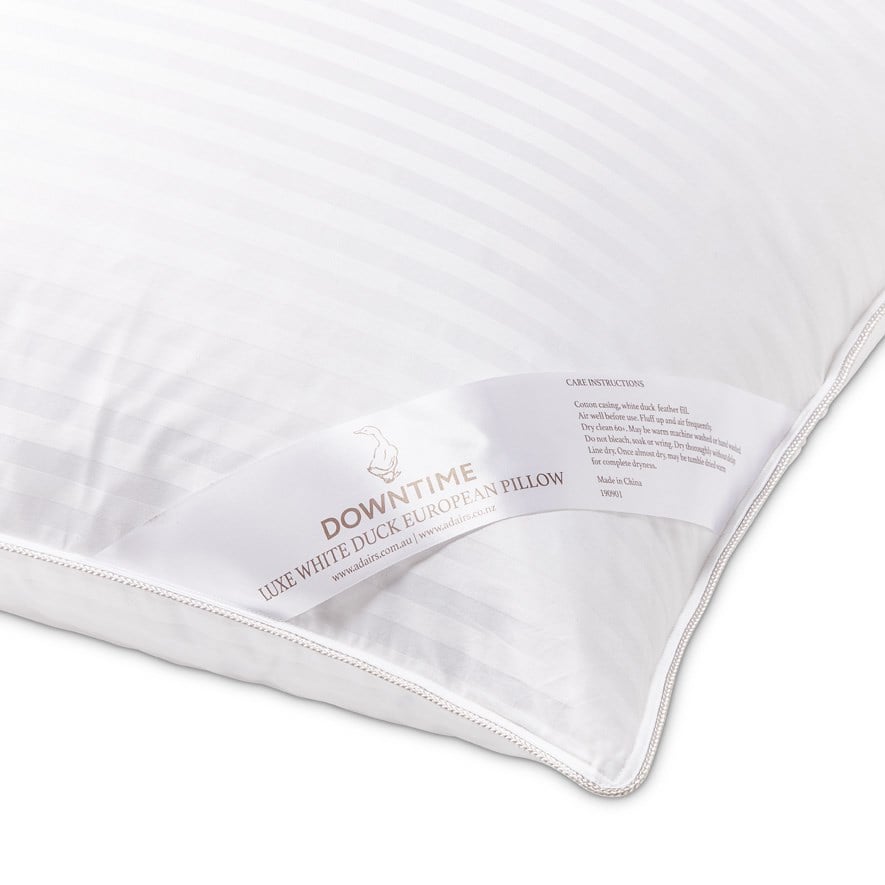 Downtime Luxe White Duck Down European Pillow Adairs