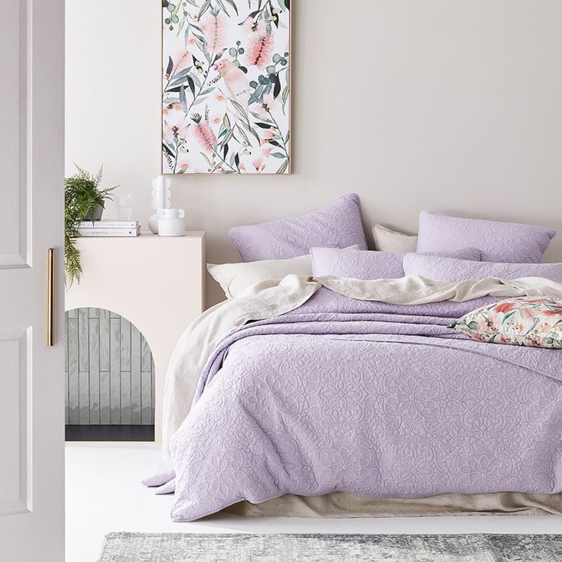 Chloe Quilted Lavender Quilt Cover