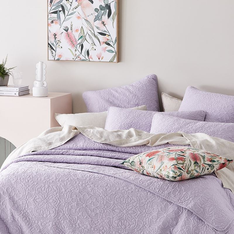 Chloe Quilted Lavender Quilt Cover
