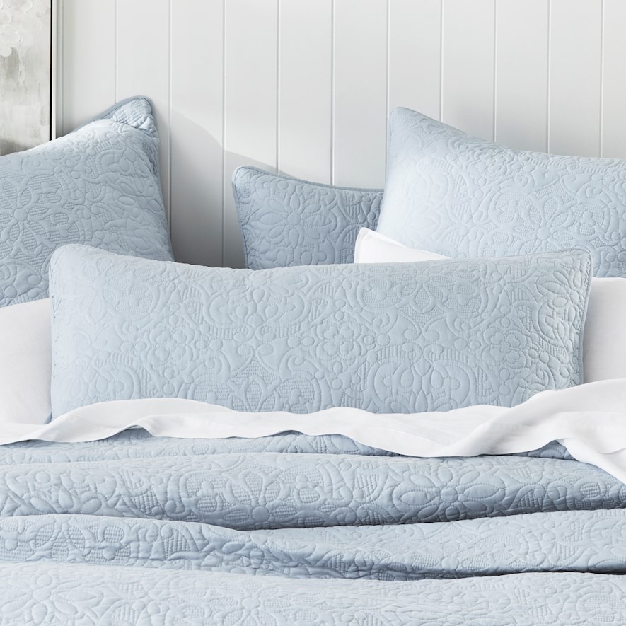 Chloe Quilted Powder Blue Quilt Cover Adairs