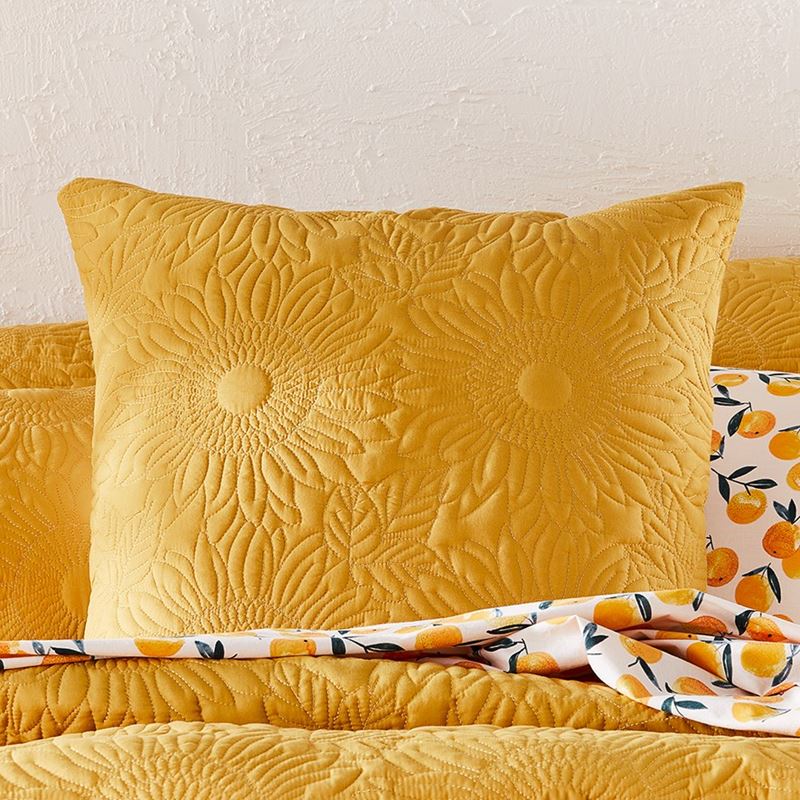 Sunflower Quilted Butter Quilt Cover