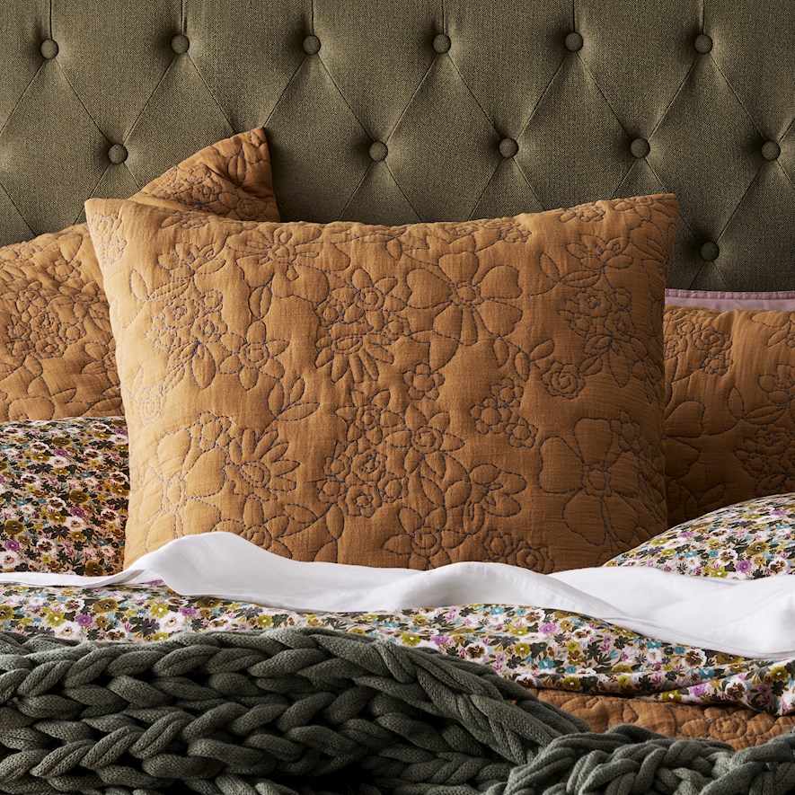 Callie Quilted Cinnamon Quilt Cover Adairs