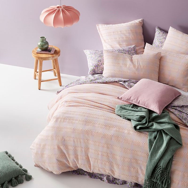 Imogen Jacquard Pastel Lilac Quilt Cover Set