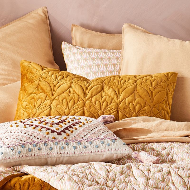Krisha Gold Quilted Coverlet