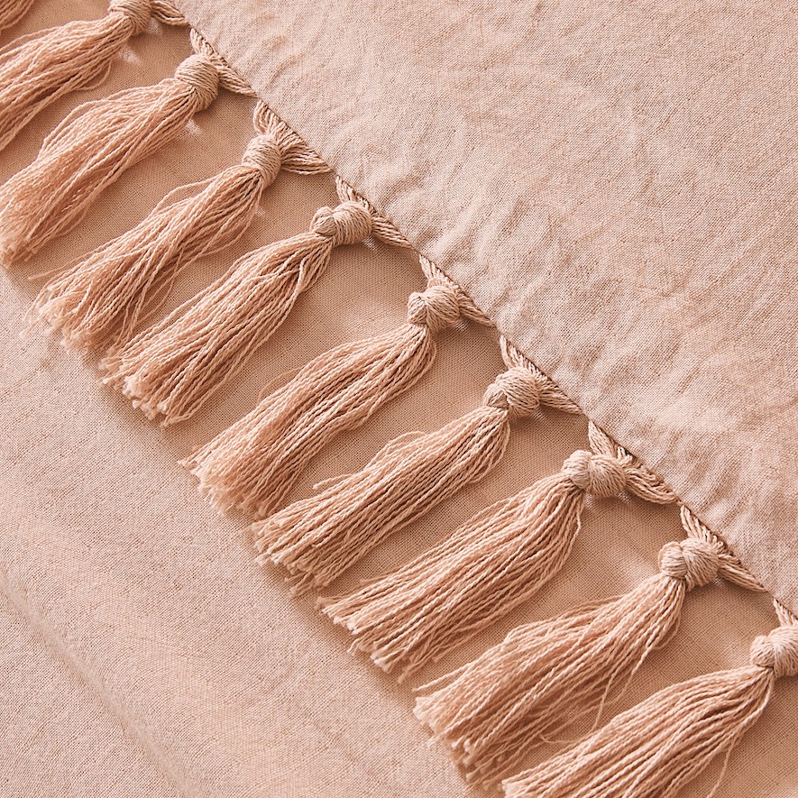 Erin Tassel Dusty Pink Quilt Cover Set + Separates Adairs