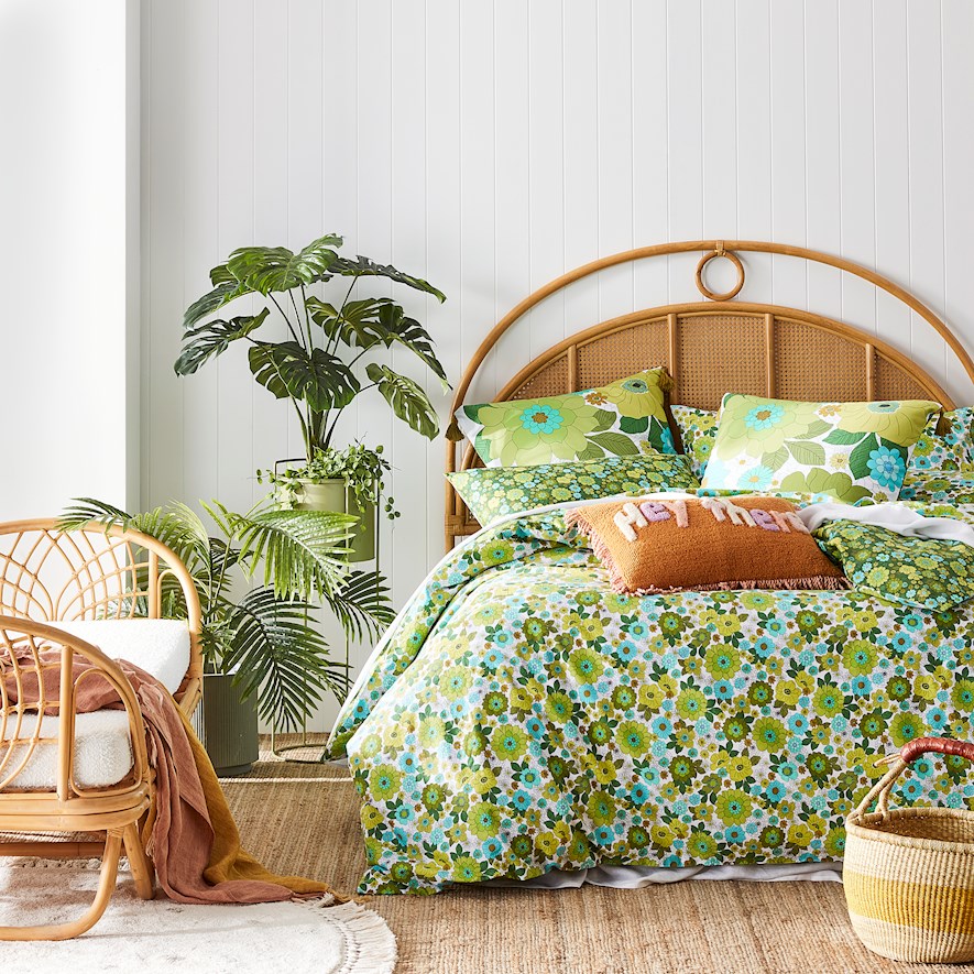 April Floral Green Quilt Cover Set + Separates