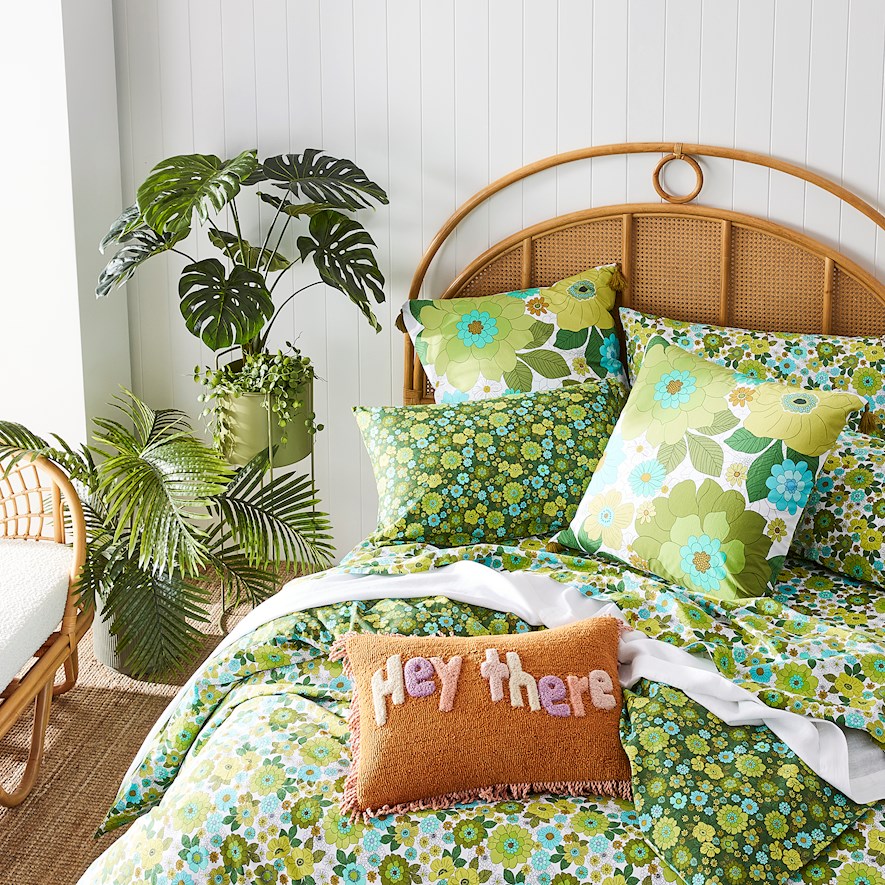 April Floral Green Quilt Cover Set Adairs