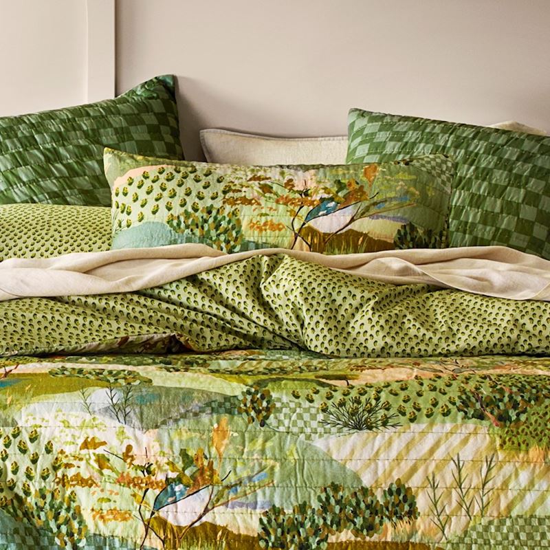 Green Harmony Quilted Quilt Cover