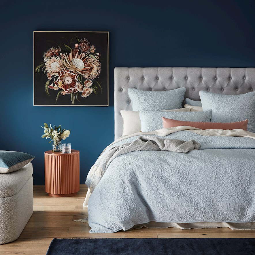 Chloe Ice Blue Quilted Quilt Cover Adairs