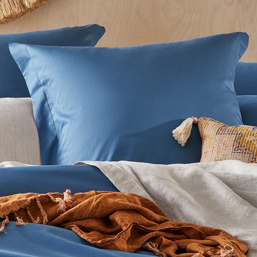 600TC Bamboo Cotton Steel Blue Quilt Cover Adairs