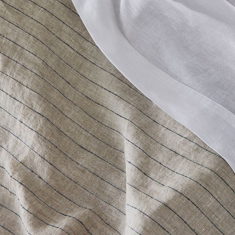 Vintage Washed Linen Navy & Linen Stripe Quilt Cover
