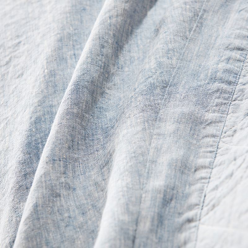 Vintage Washed Linen Sky Blue Quilt Cover