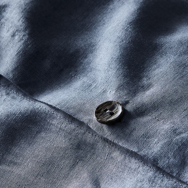 Vintage Washed Linen Steel Blue Quilt Cover