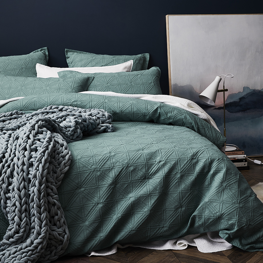 Villa Matelasse Quilt Cover Sage Adairs