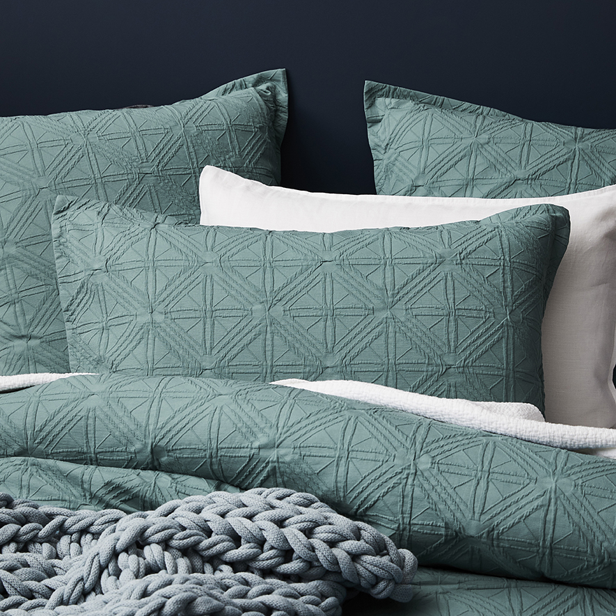 Villa Matelasse Quilt Cover Sage Adairs