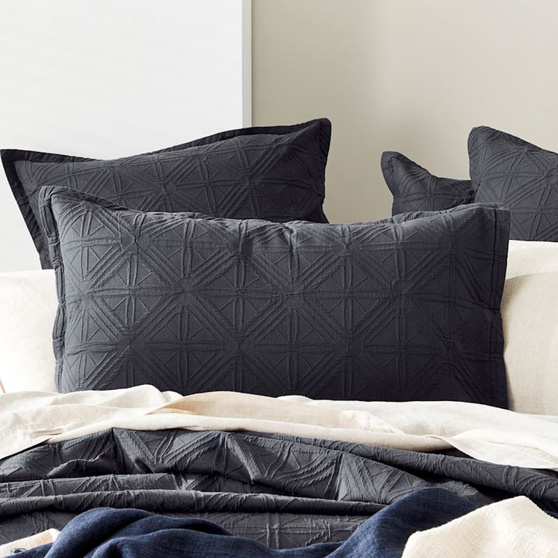 Villa Charcoal Coverlet + Pillowcases