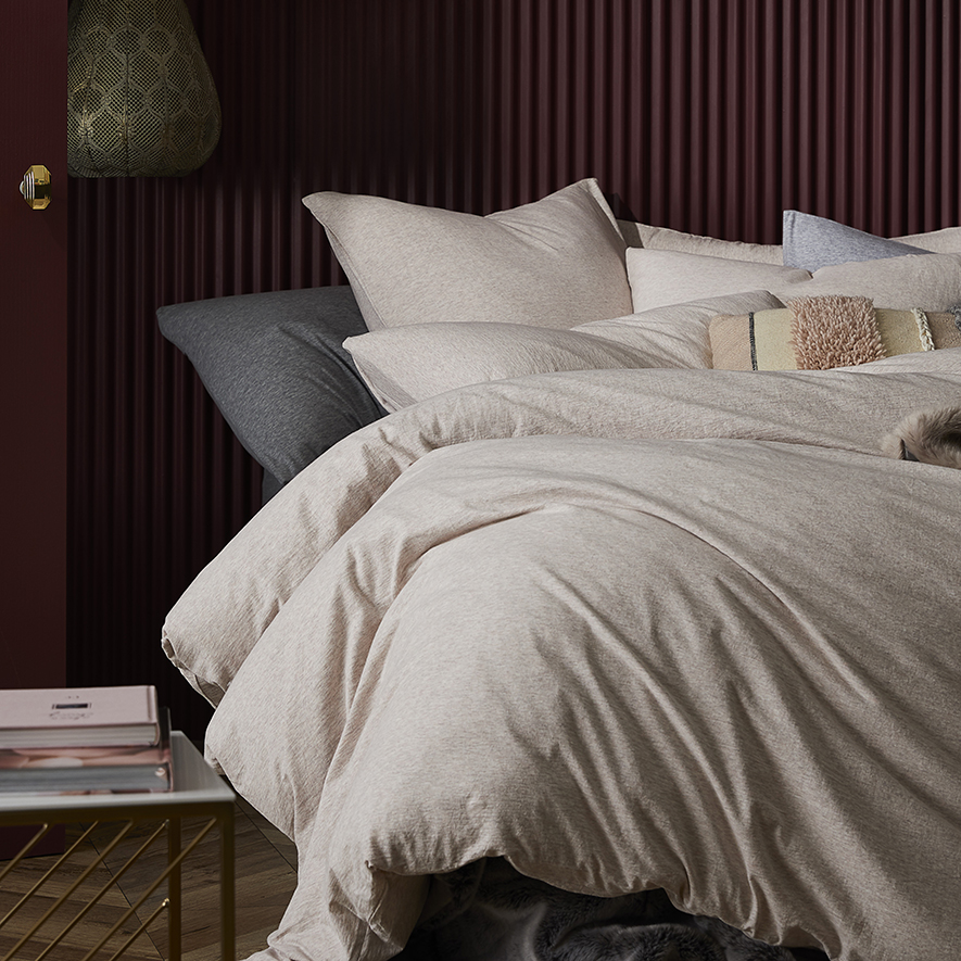 Ultra Soft Jersey Quilt Cover in Lotus Marble Adairs