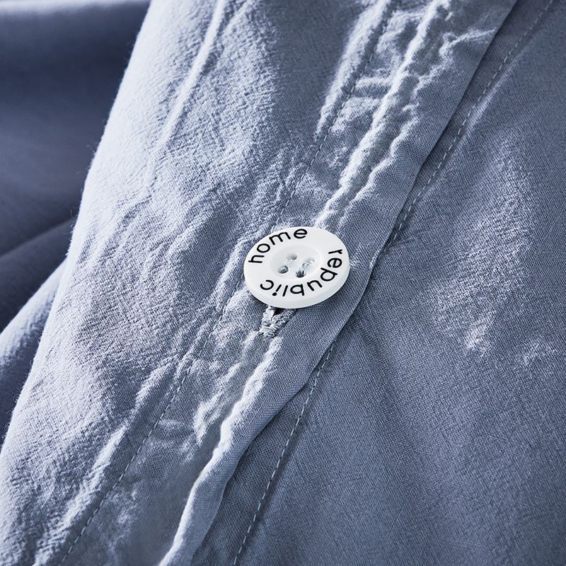 Stonewashed Cotton Dusty Blue Quilt Cover