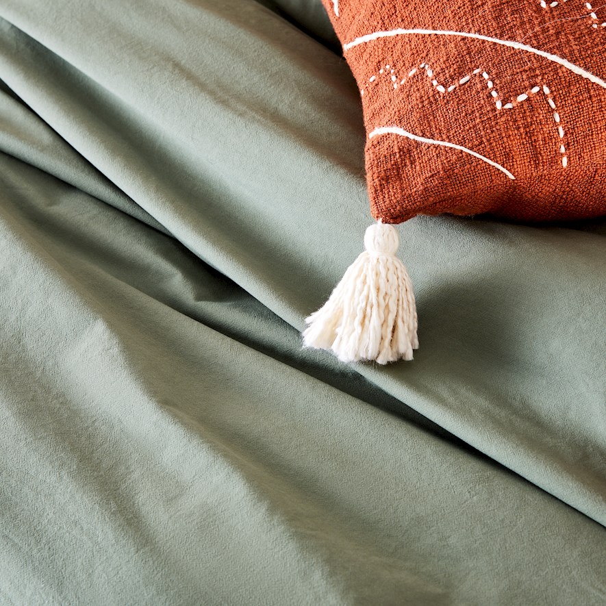 Stonewashed Cotton Fern Quilt Cover | Adairs
