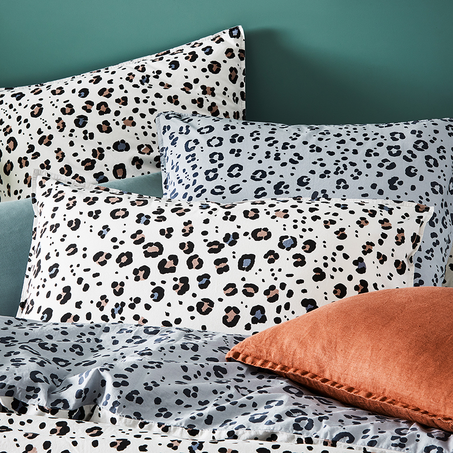 Stonewashed Printed Grey Leopard Quilt Cover Adairs