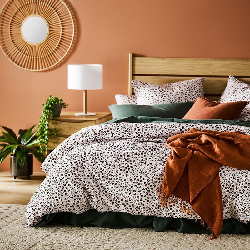 Stonewashed Printed Nude Leopard Quilt Cover
