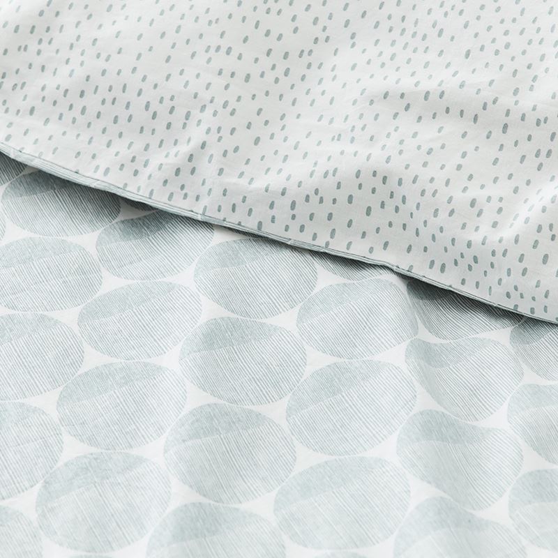 Stonewashed Printed Cotton Powder Blue Spot Quilt Cover