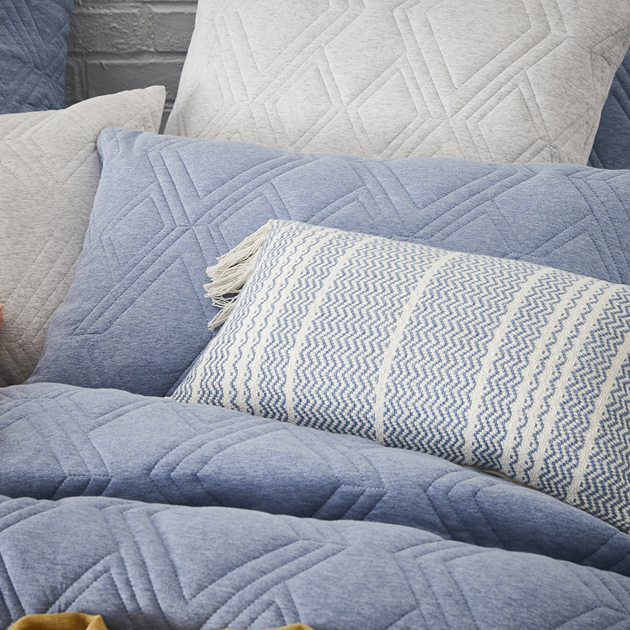 Jaxon Quilted Jersey Quilt Cover Denim Adairs