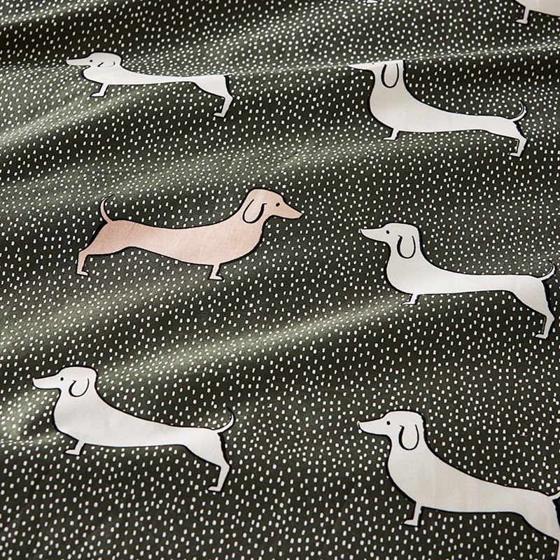 Dachshund Olive Quilt Cover Set