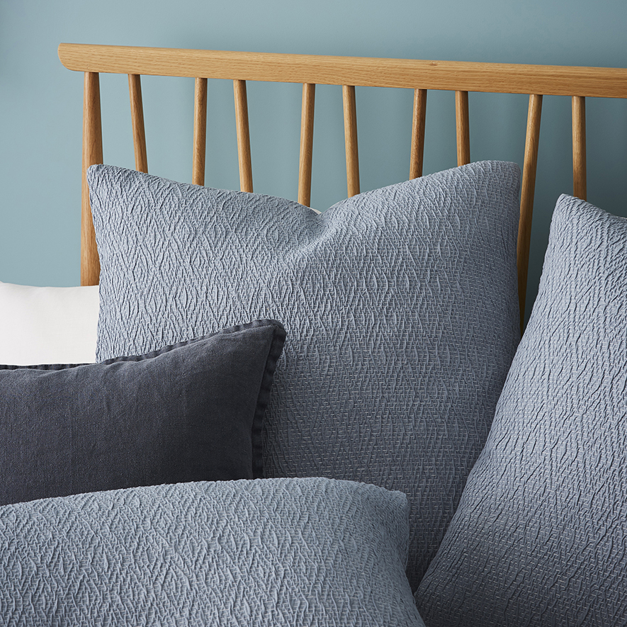 Harlow Steel Blue Quilt Cover Set + Pillowcases Adairs