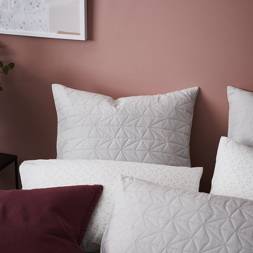 Fleck Flannelette Quilted Quilt Cover Set Silver Adairs